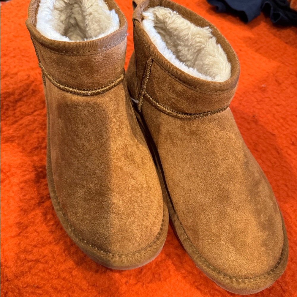 Mini Tan Suede Ankle Boots